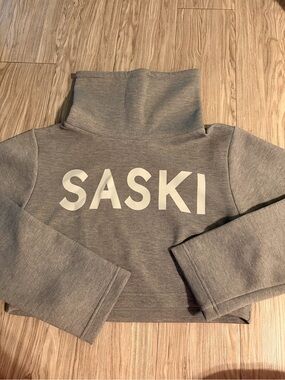 SASKI Women's Gray Funnel Neck Sweater